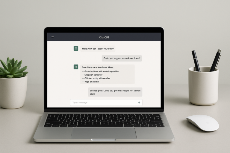 Modern AI assistant workspace for ChatGPT review