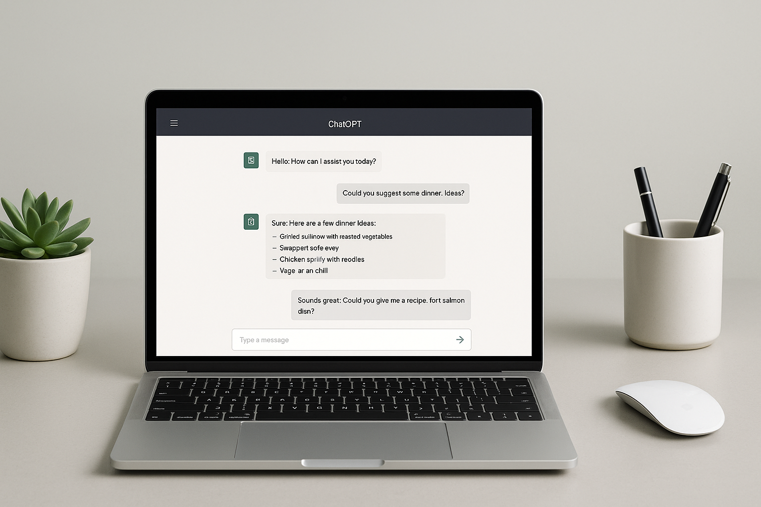 Modern AI assistant workspace for ChatGPT review