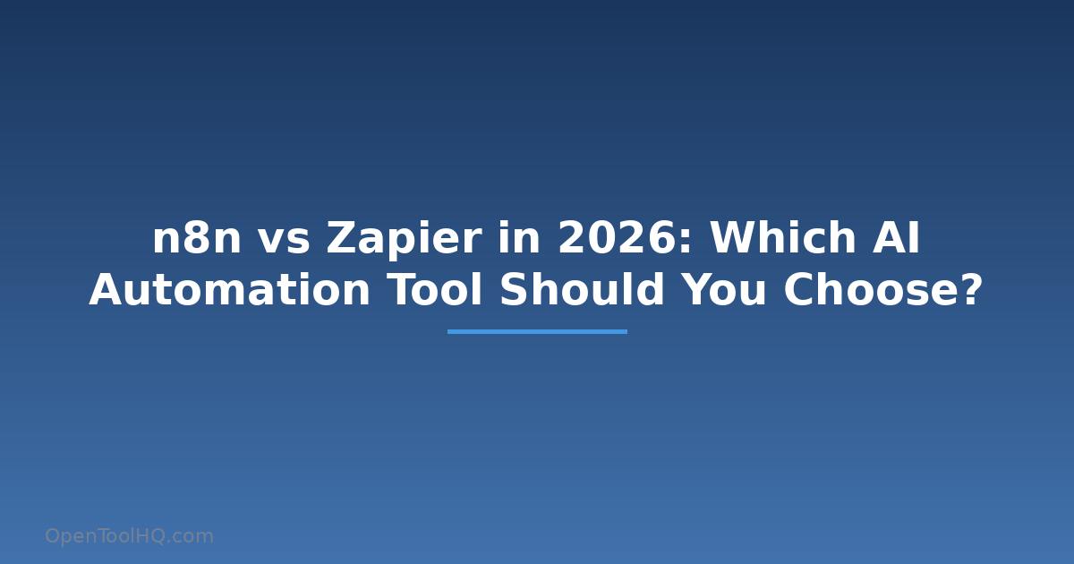 n8n vs Zapier in 2026: Which AI Automation Tool Should You Choose?